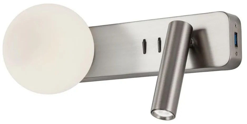 Redo 01-2993 - Kinkiet OASIS LED 3W/230V + 1xG9/10W, USB, CRI 90, chrom