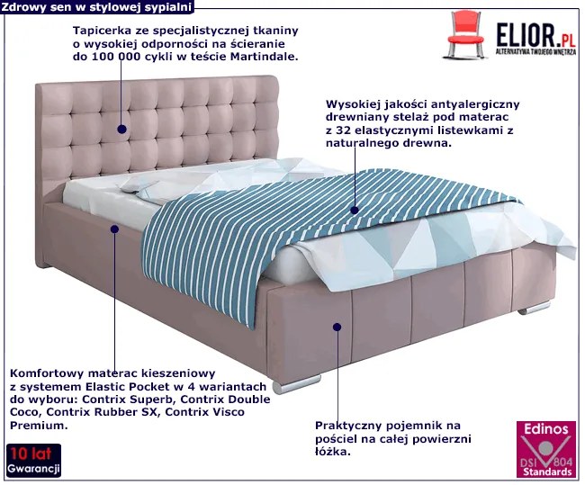 Tapicerowane łóżko ze schowkiem 120x200 H2-H83