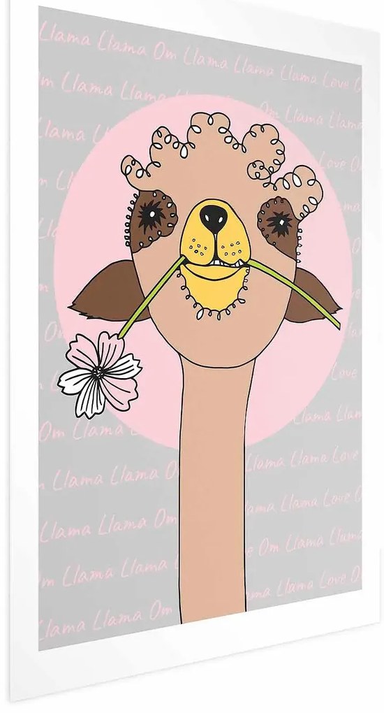 Plakat Wesoła lama 21x30 cm bez ramy z marginesem ARTGEIST B