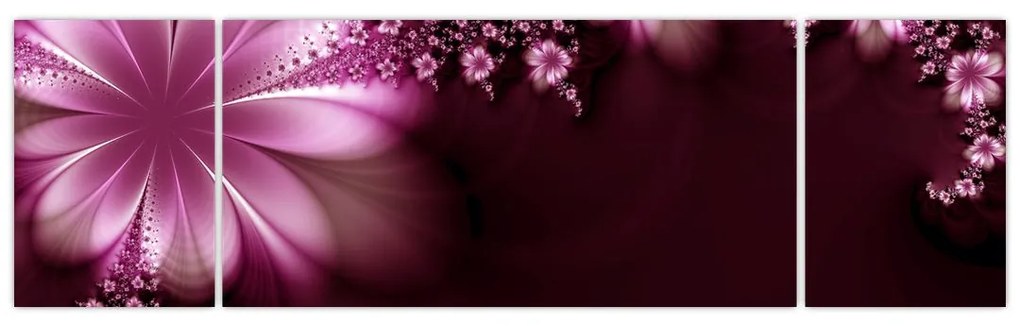Obraz abstrakcji - kwiaty (170x50 cm)