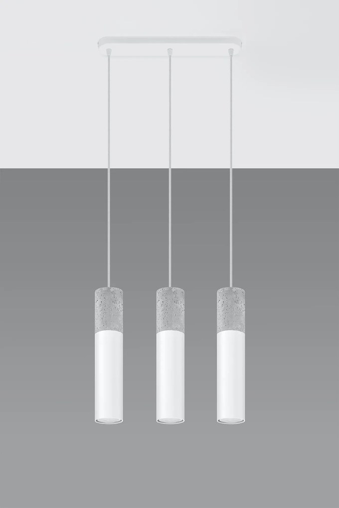 Biała industrialna lampa wisząca nad stół - EX570 S0-R64