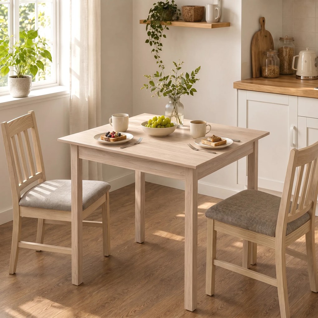 HOMCOM Stół kuchenny Stół jadalny Kwadratowy stół, nowoczesny design, 75 cm x 75 cm x 76 cm, Drewno naturalne | Aosom PL
