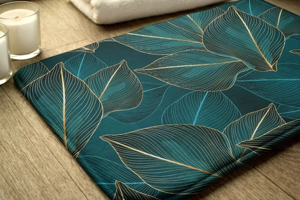 Dywanik łazienkowy Dywanik łazienkowy liście rośliny