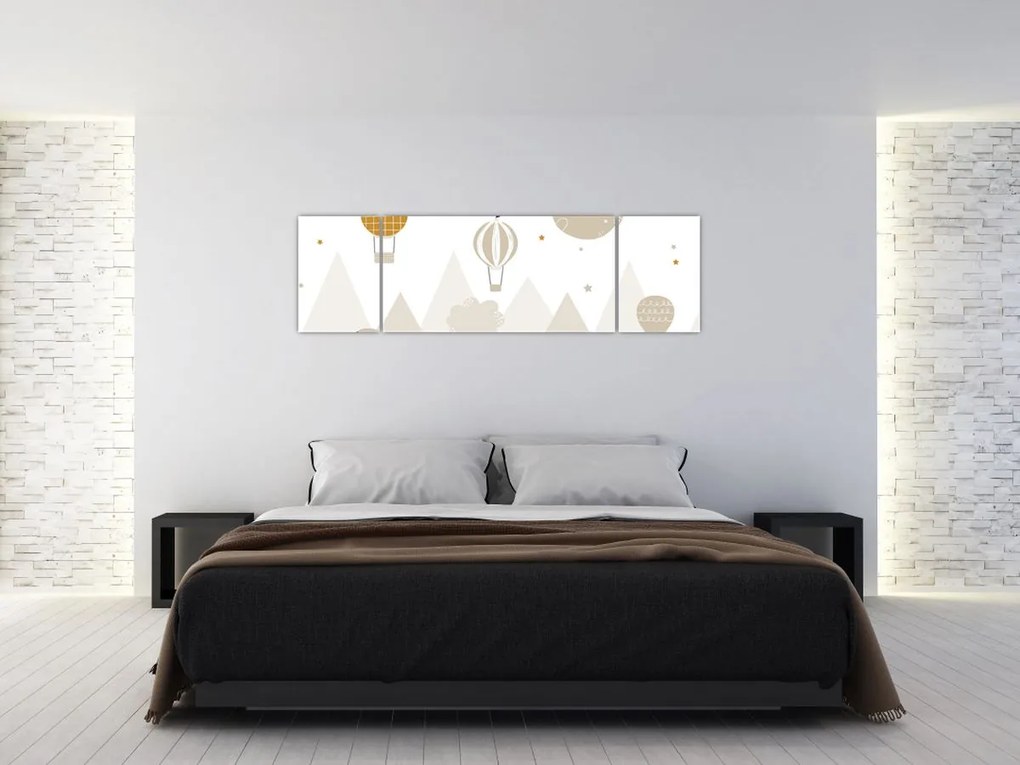 Obraz - Latające balony (170x50 cm)