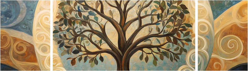 Obraz – Drzewo życia i spirale (170x50 cm)
