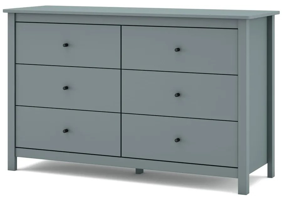 Szarozielona komoda z litego drewna sosnowego 130x80x45 cm Misti – Marckeric