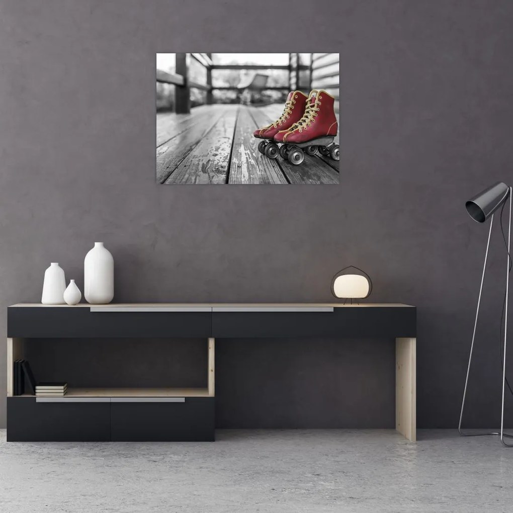 Obraz czerwonych starych wrotek (70x50 cm)
