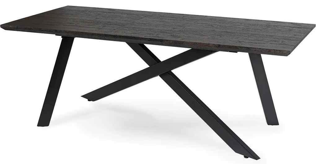 Stół Prostokątny Rozkładany HAMILTON 160-200 cm Czarny Nowoczesny Loft
