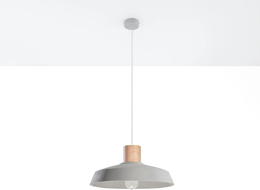 Lampy wiszące industrialny Evoxa, betoNie dotyczyrewno - 1 źródło światła 4000K - L.40 x H.115 cm - szary