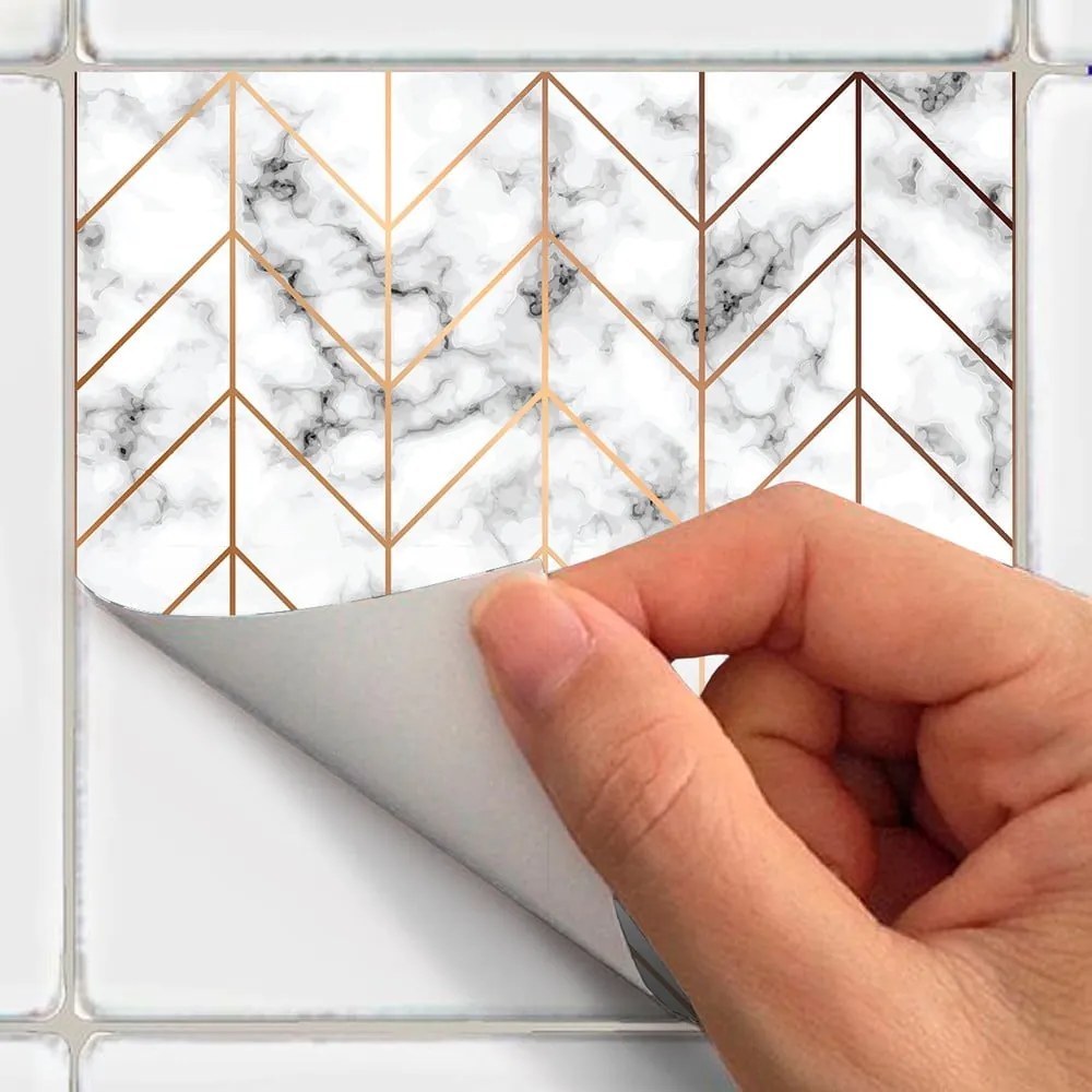 Zestaw naklejek na kafelki 9 szt. 10x10 cm Marble – Ambiance