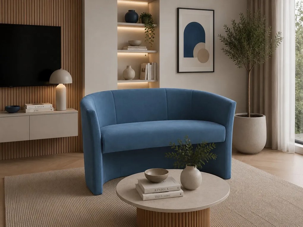 Sofa CLUB tapicerowana : Kolor tkaniny - VELVET - MG33, Typ tkaniny - Velvet
