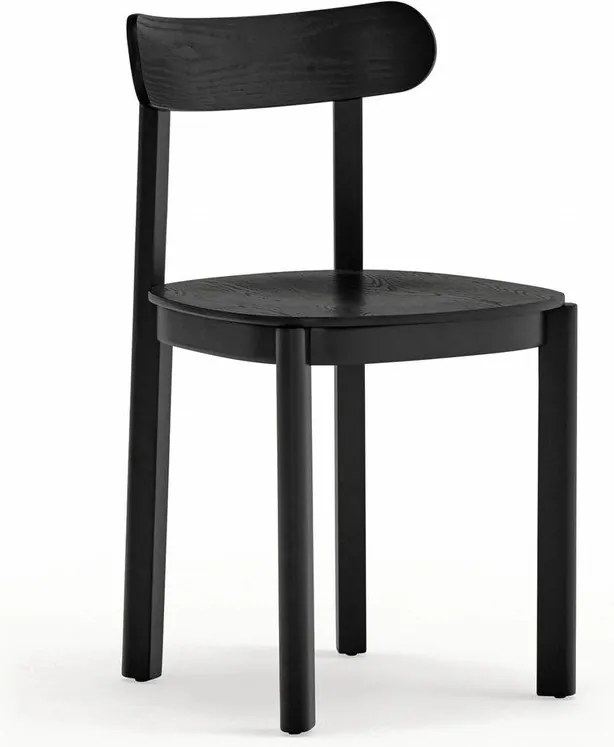 Czarne krzesło w dekorze jesionu Nara – Teulat