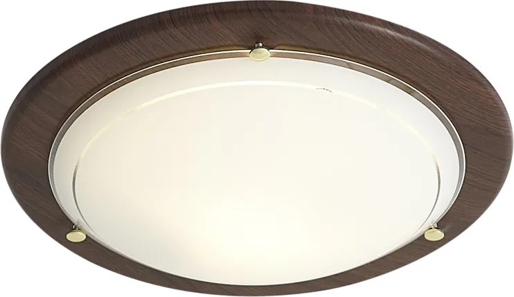 Klasyczna lampa sufitowa typu plafon czerwona z białym szkłem - Mesiac