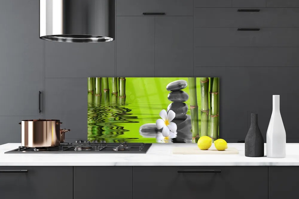 Panel Kuchenny Spokój Zen: Bambus i Kamienie