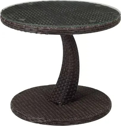 Stolik kawowy ogrodowy balkonowy Ertigo technorattan okrągły mały 50cm loft