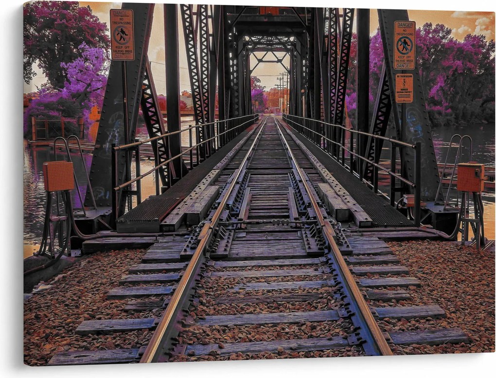 Obraz mostu kolejowego (70x50 cm)