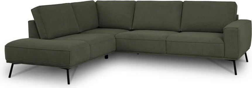 Ciemnozielony narożnik z tkaniny szenilowej (lewostronny/w kształcie litery L) Amsterdam – Scandic