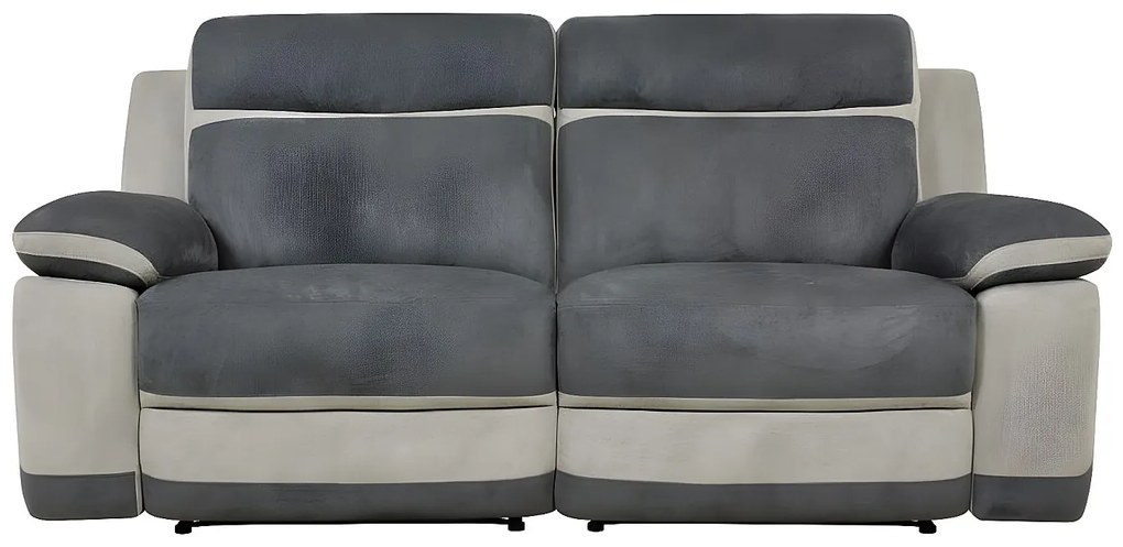 Kanapa 3-osobowa TALCA z funkcją relax z mikrofibry – Kolor antracytowo-jasnoszary