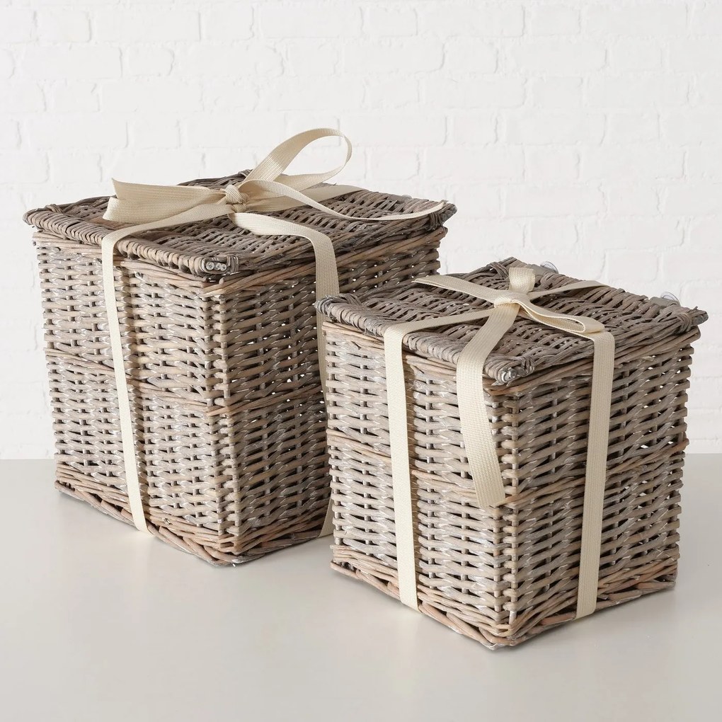 Kosze wiklinowe zamykane TANGO, 3 sztuki