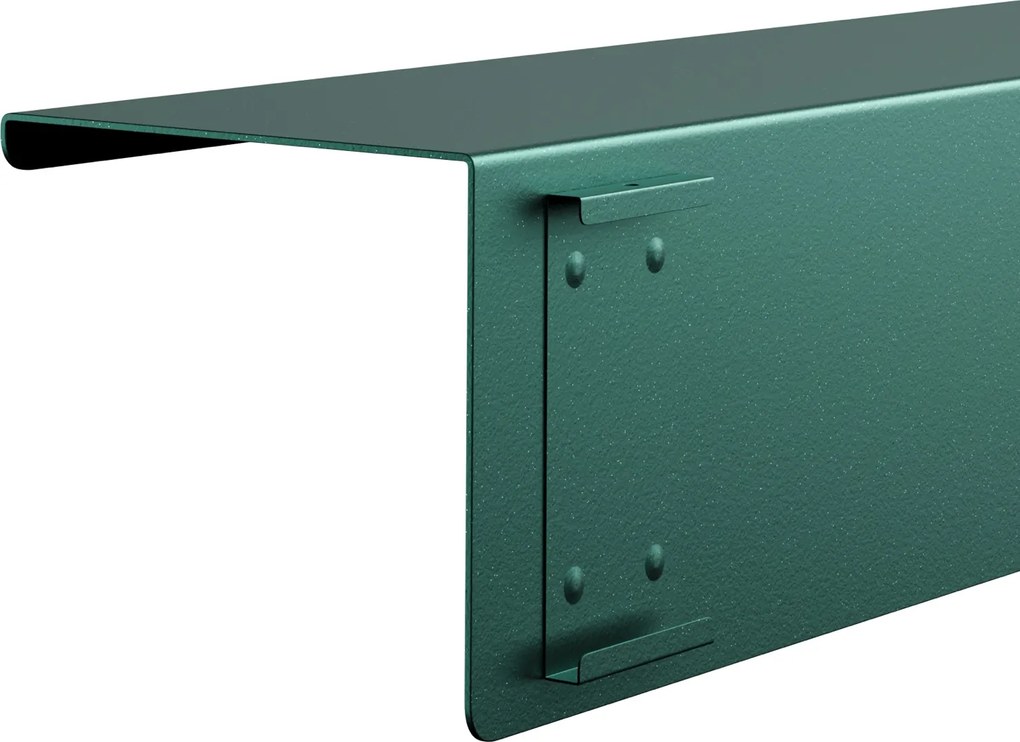 Metalowa półka ścienna Modern Joanne 70 cm, kolor butelkowa zieleń