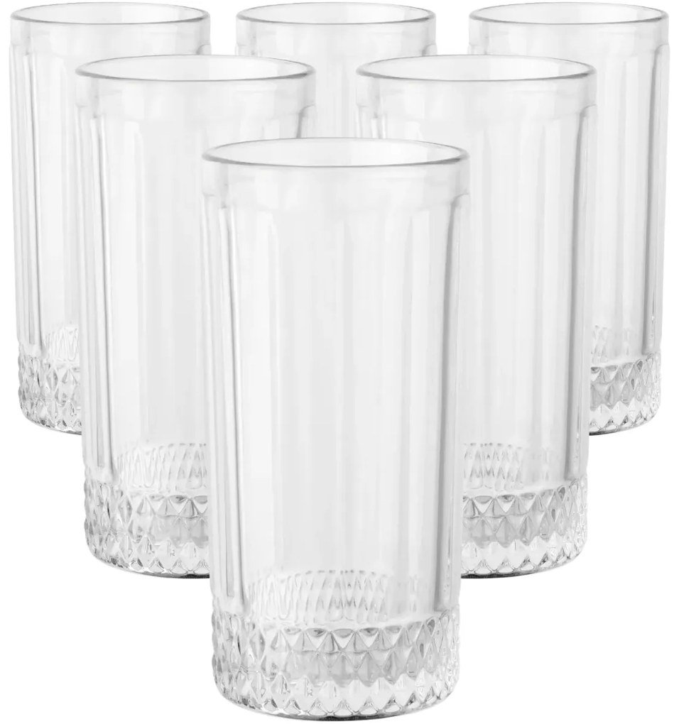 Altom Zestaw wysokich szklanek Luca 360 ml, 6 szt., L