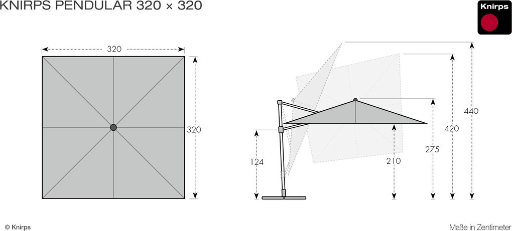 KNIRPS 320 x 320 cm ciemnoszary