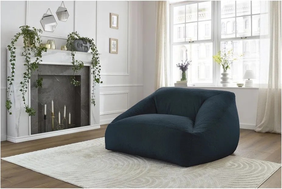 Ciemnoniebieski worek do siedzenia z imitacji futra Lilibet – Bobochic Paris