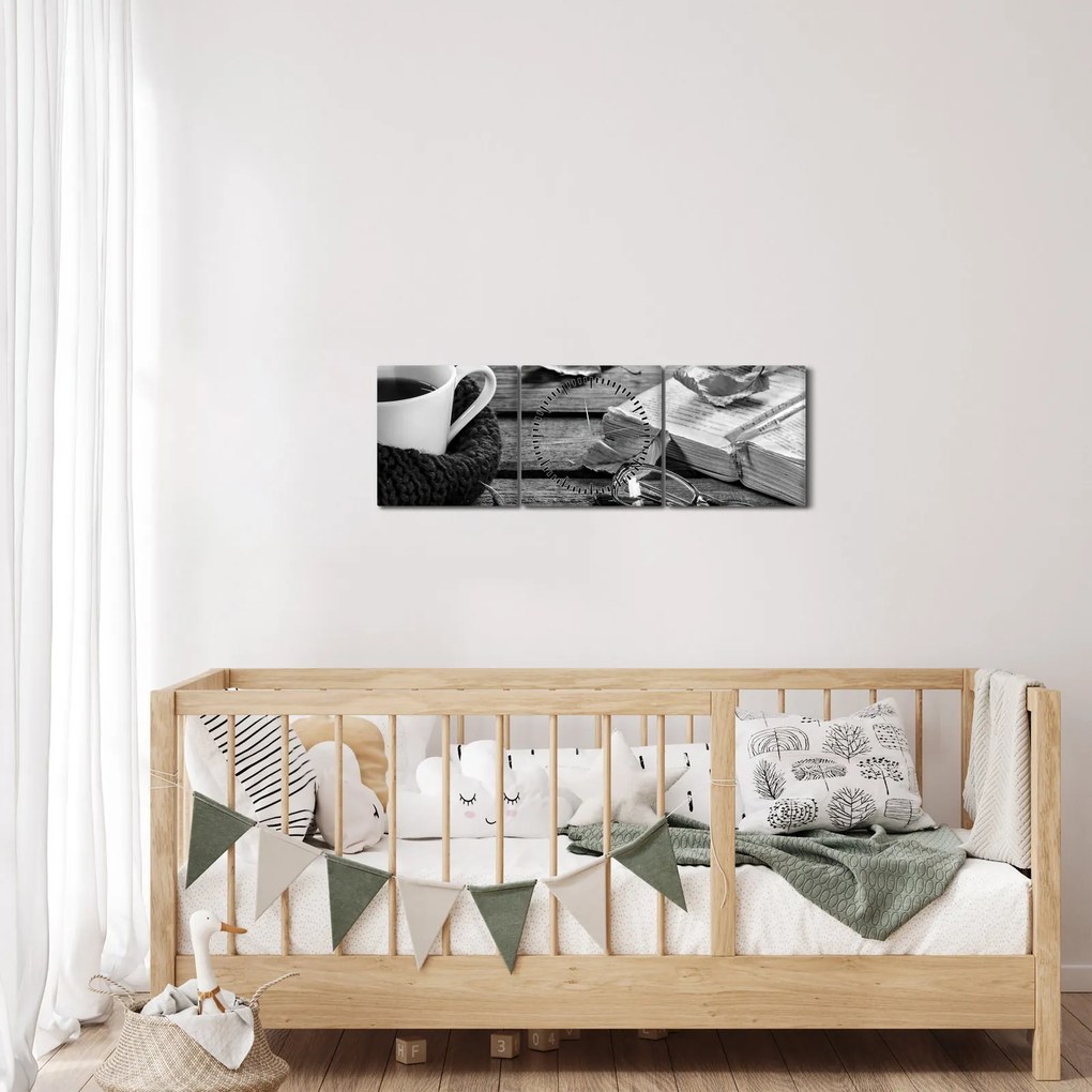 Obraz - Spokojny jesienny dzień (z zegarem) (90x30 cm)