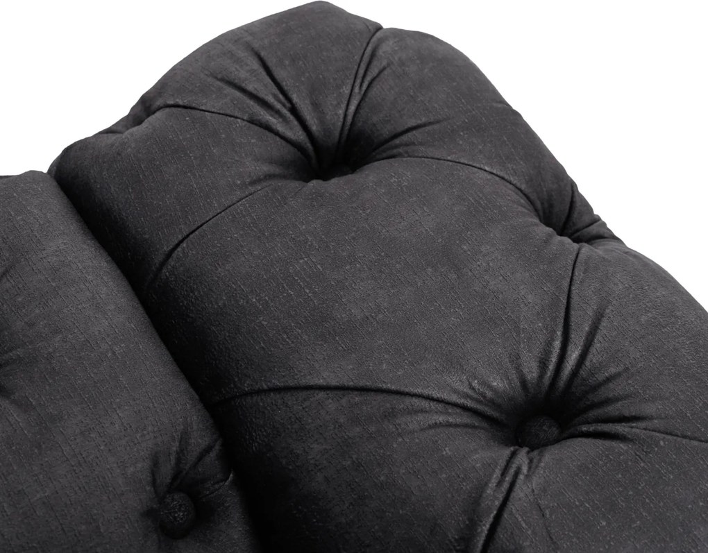 Sofa SORRENTO 2S Dwuosobowa Czarna Welurowa Nowoczesna Glamour