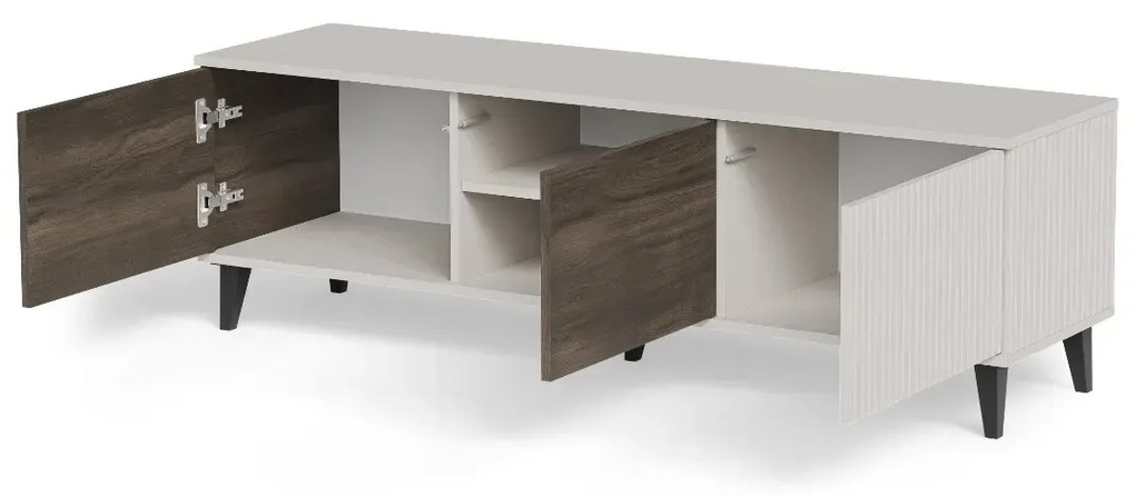 Szafka RTV RANDOM 2 150cm orzech/kaszmirowa HALMAR