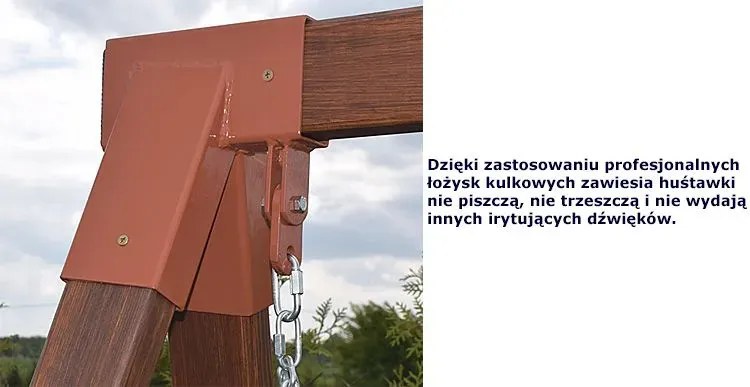 Huśtawka ogrodowa drewniana Magis 4X orzech - 160cm