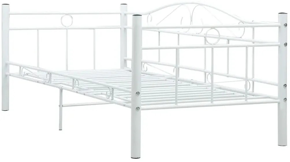 Białe metalowe łóżko pojedyncze 90x200 cm N0-H62