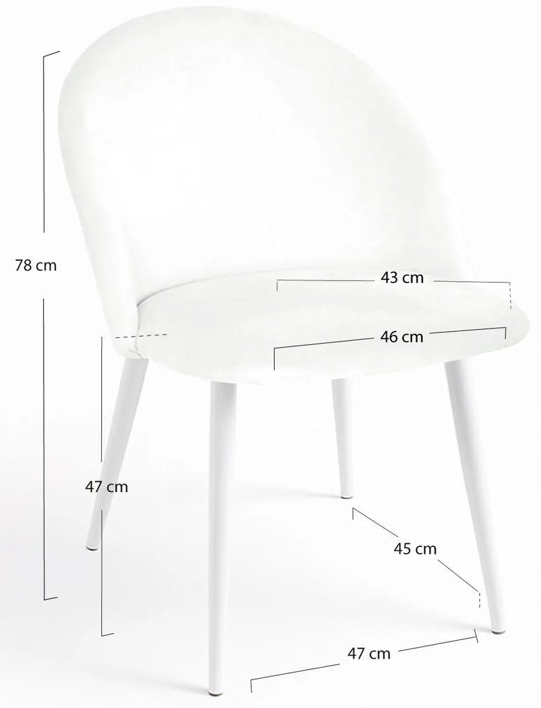 Pack 4 Krzesa White Vint Welur