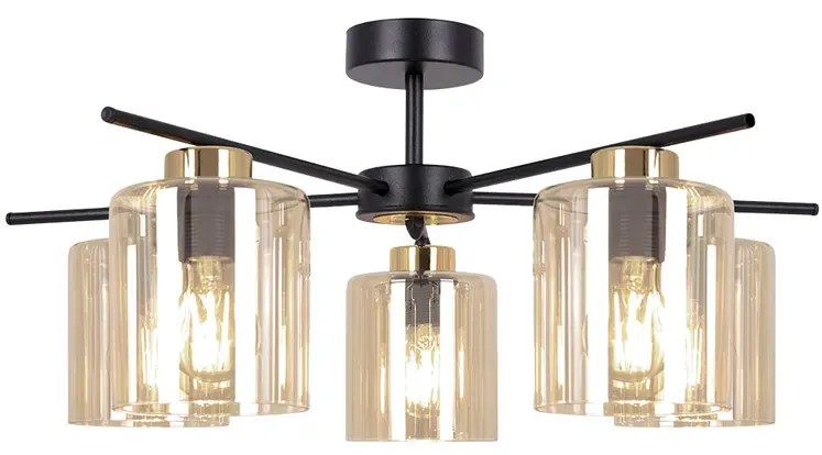 Lampa sufitowa z pięcioma kloszami beżowa C7-D56