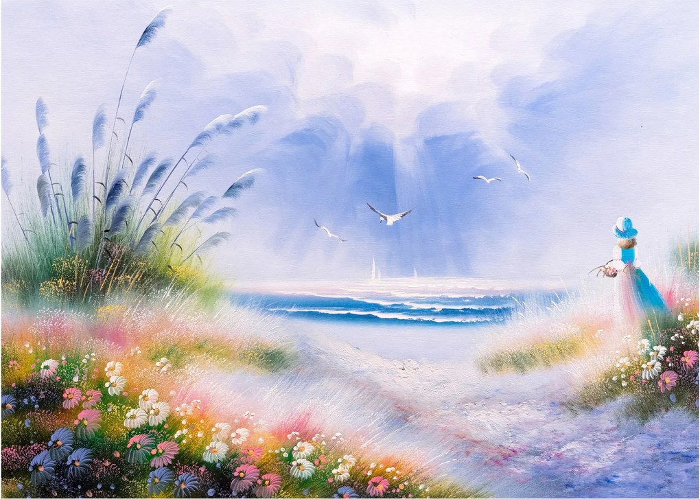 Obraz - Romantyczna plaża, obraz olejny (70x50 cm)