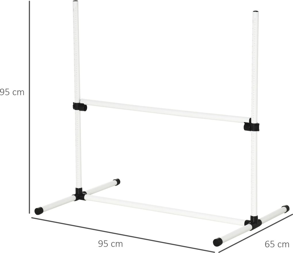 PawHut Zestaw Agility 4-częściowy Biegi Slalom Słupki Trening dla Psów Sprzęt do Ćwiczeń Biały | Aosom PL