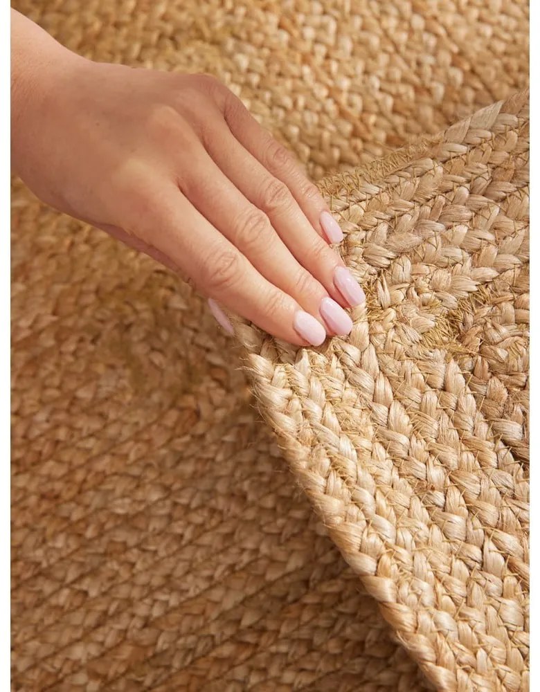 Chodnik z juty dwustronny/tkany ręcznie w naturalnym kolorze 80x200 cm Juno – Hanse Home