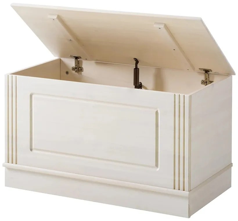 Biała skrzynia z litego drewna sosnowego 80x45 cm Anita – Støraa
