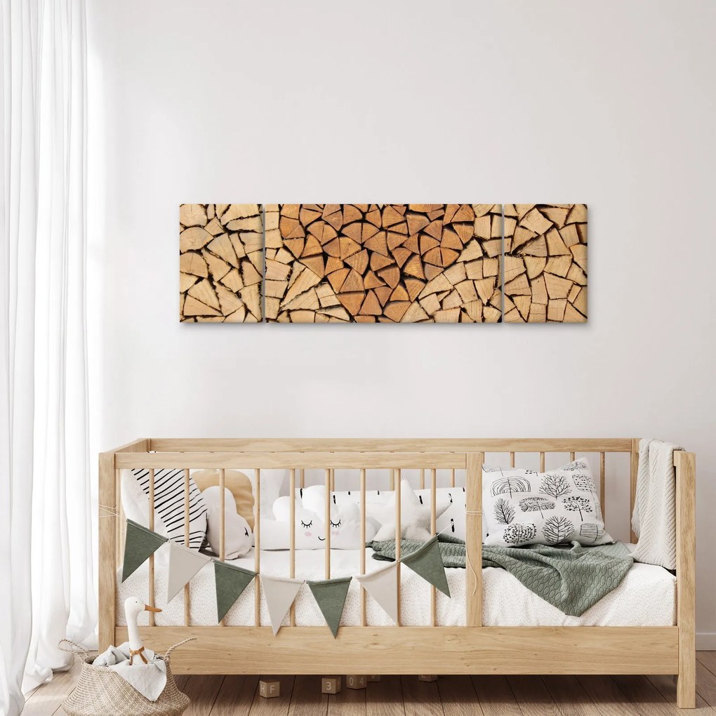 Obraz - Serce z drewna (170x50 cm)
