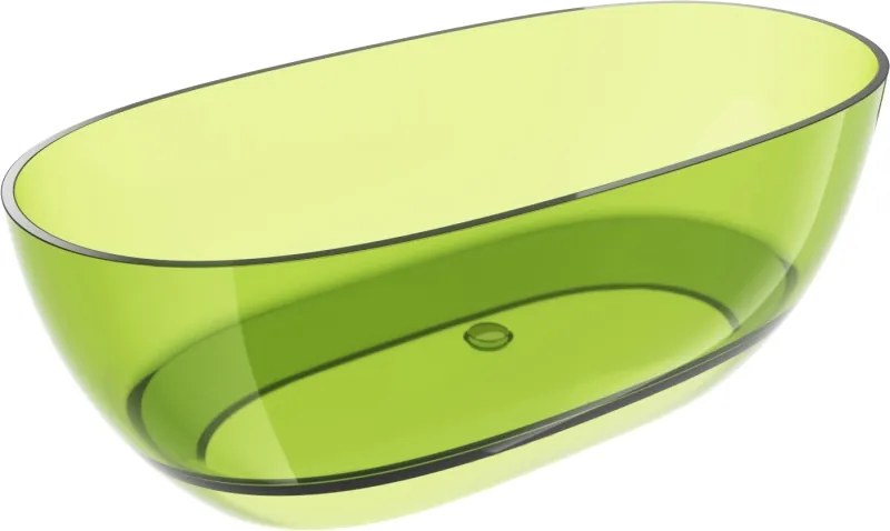 Mexen Pure wanna wolnostojąca transparentna 170 x 80 cm, lime, korek chrom - 58071708012