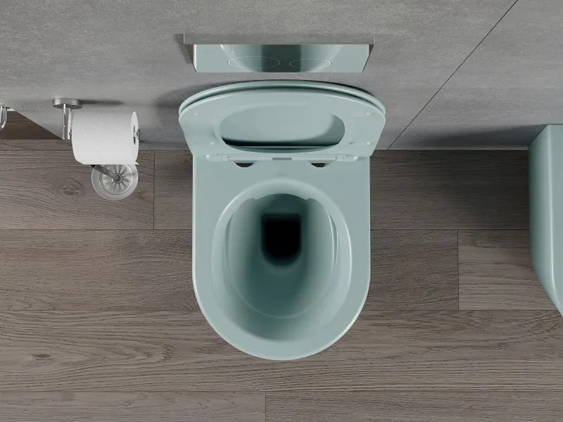 Mexen Rico miska wc Rimless z deską wolnoopadającą slim, duroplast, zielona jasna mat - 30724048