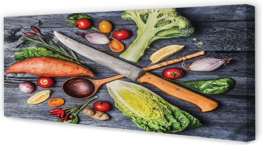 Duży obraz na płótnie Przygotowanie Warzywnego Posiłku