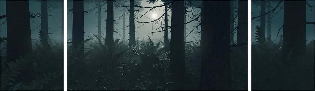 Obraz - Paproć w świetle księżyca (170x50 cm)