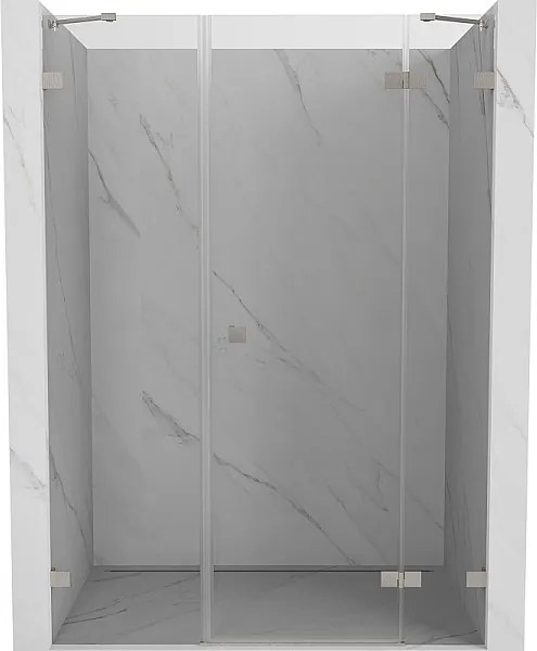 Mexen Lunar drzwi prysznicowe uchylne prawe 120 cm, transparent, nikiel szczotkowany - 834S-120-050-97-00-P