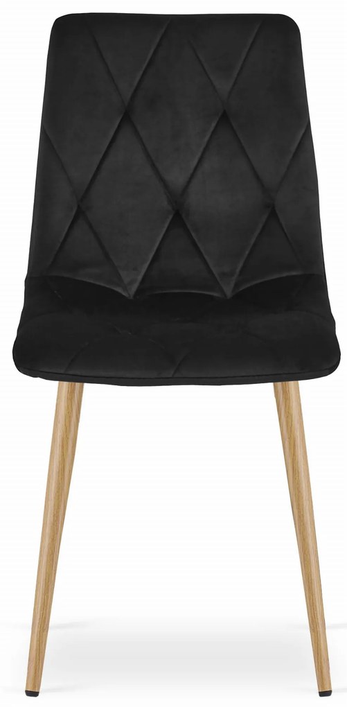 Czarny aksamitny krzesło jadalniane LIBRA