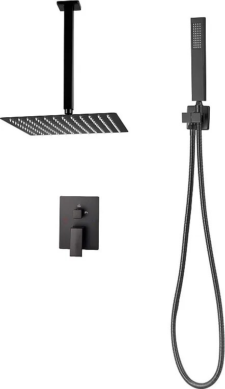 Kolumna Prysznicowa SucceBuy Zestaw Prysznicowy, System Natryskowy z Kwadratową Głowicą Prysznicową 305 mm, Prysznicem Ręcznym i Zestawem Wykończeniowym