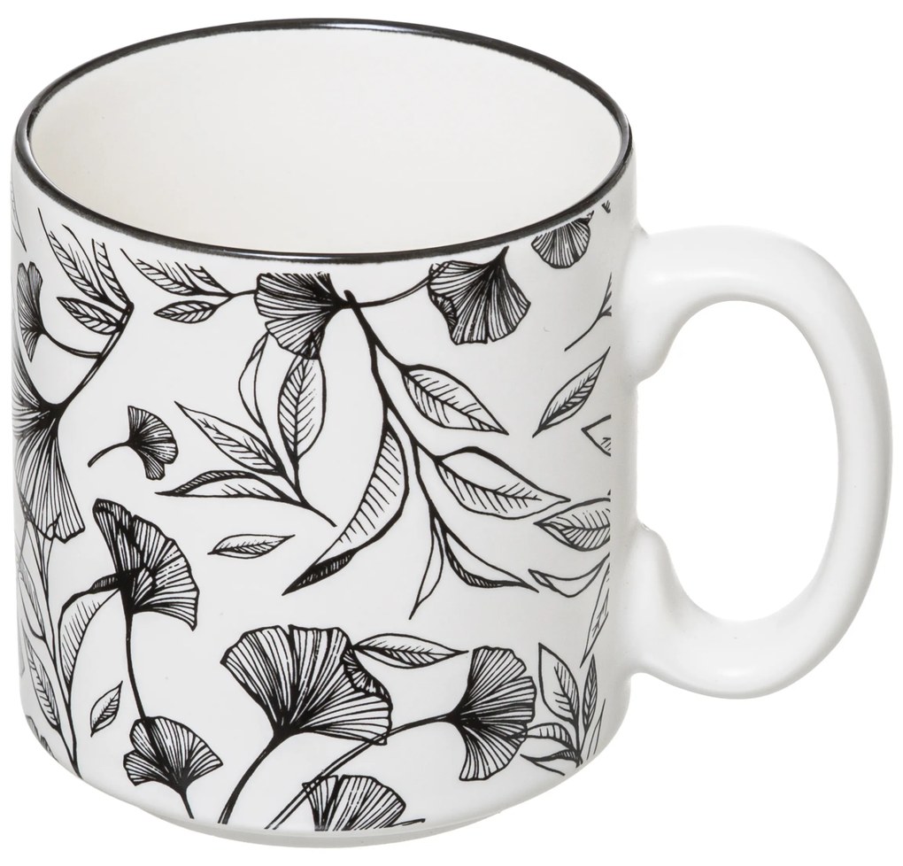 Filiżanki ceramiczne na stojaku FLORAL, 240 ml, 4 sztuki
