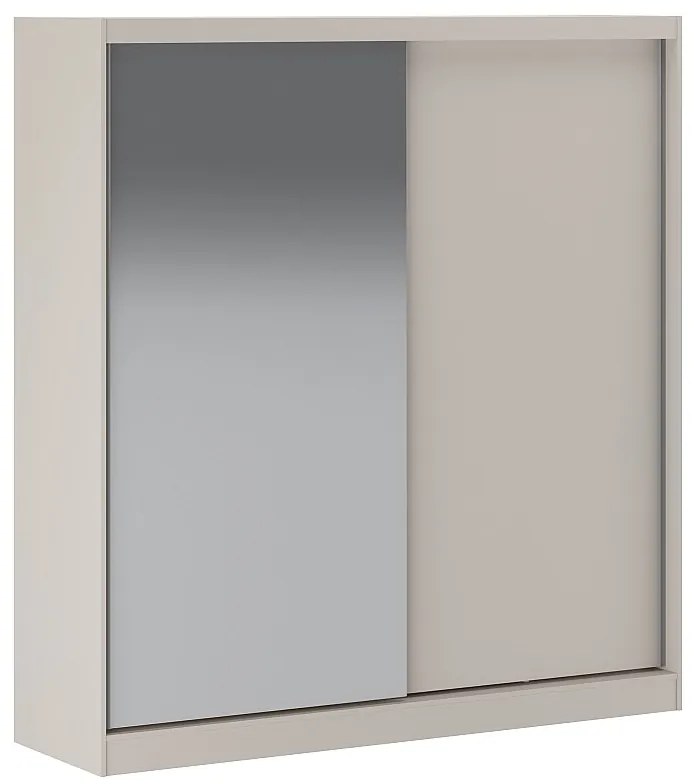 Szafa z 2 drzwiami przesuwnymi – z lustrem – 200 cm – beżowa – OCHIRA