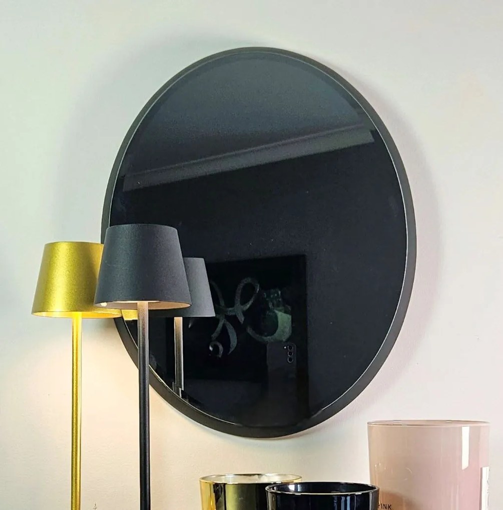 Lustro w czarnej, owalnej ramie 43x53cm