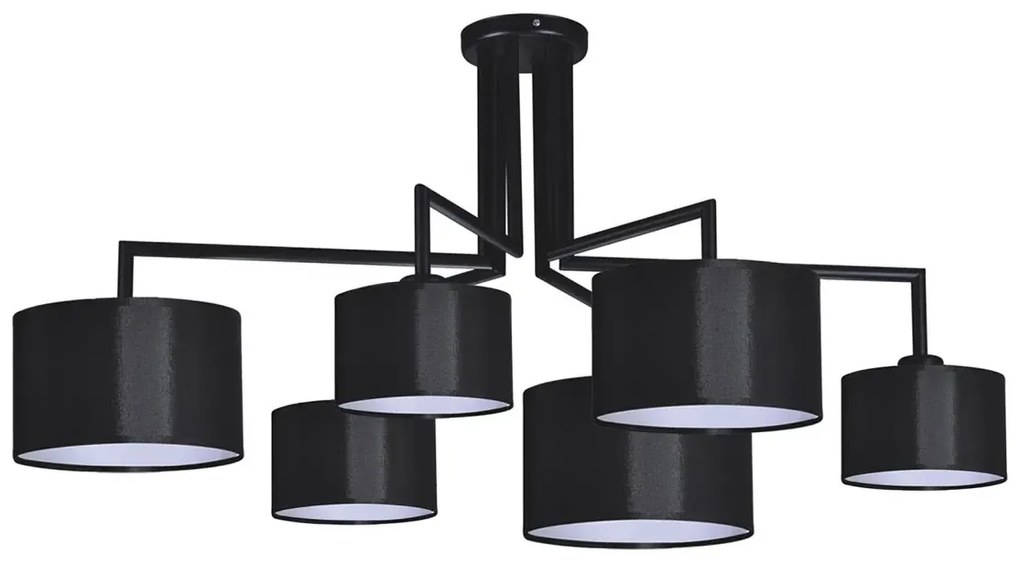 Czarna elegancka lampa sufitowa abażurowa - S964-Fario